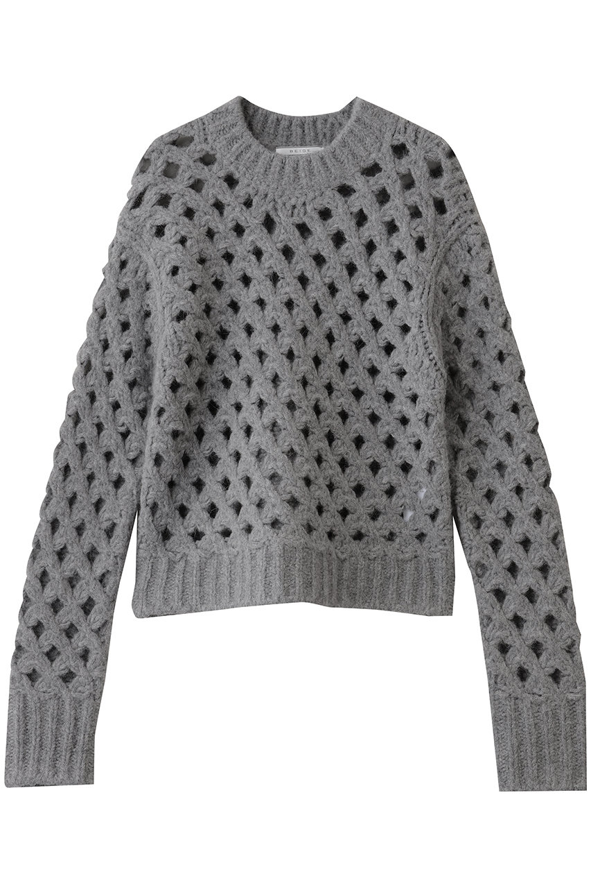 BEIGE， KOKOMO（ココモ）/ニット (Md.Gray, 4) ベイジ， ELLE SHOP