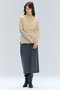 LA MONNAIE（ラ モネ）/バイカラーウールタートルニット ベイジ，/BEIGE，