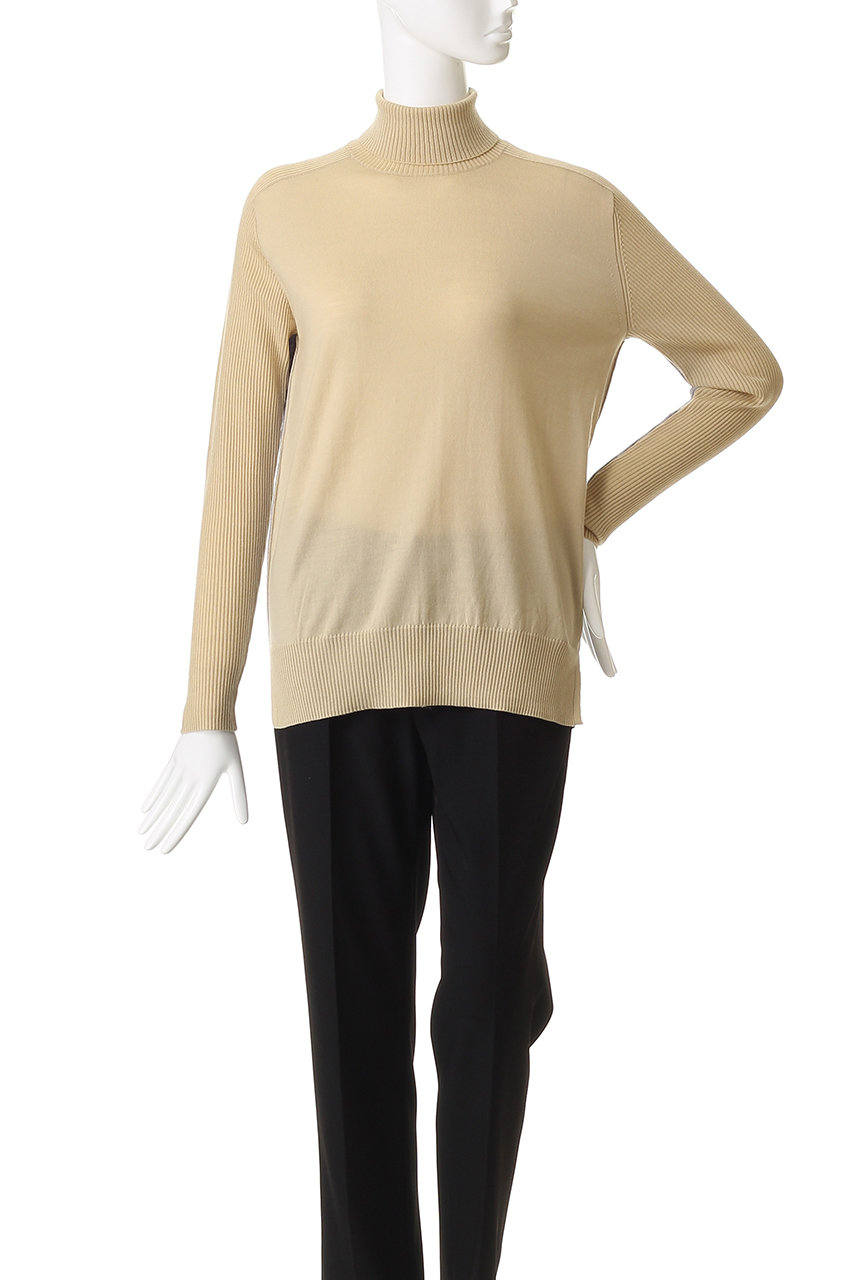 BEIGE ベイジ LA MONNAIEバイカラー　ウール　Ｖネック　ニット BEIGE，(ベイジ，)｜LA MONNAIE（ラ モネ）/バイカラーウールタートル
