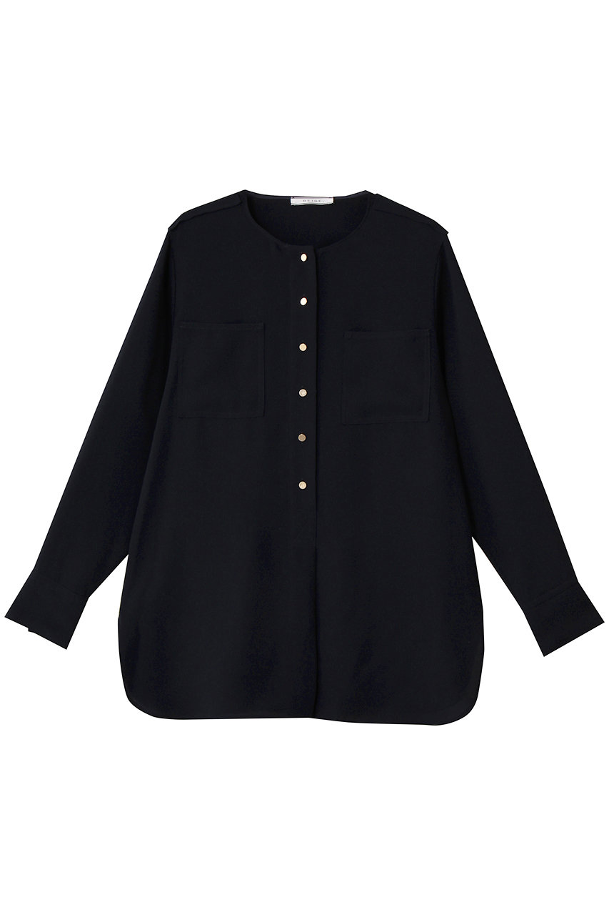 CLARION(クラリオン)/ゴールド釦クルーネックブラウス