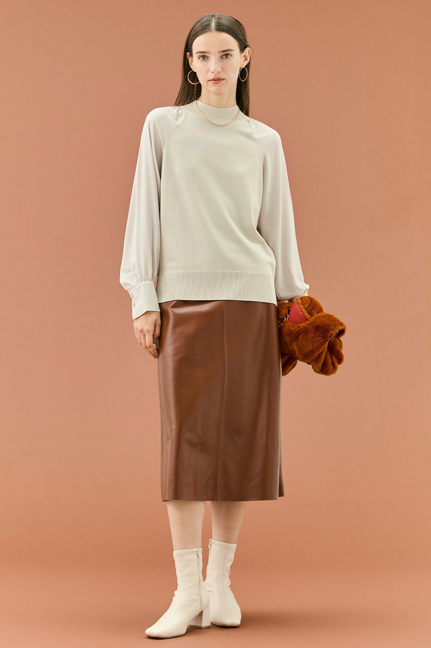【新品】☆BEIGE,☆ベイジ☆異素材切り替えニット☆ADORE☆セオリー☆ BEIGE，(ベイジ，)｜LECERF（ルセルフ）/異素材ドッキングストレッチ