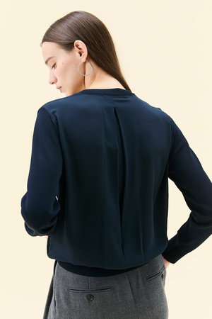 ベイジ，/BEIGE，のLECERF（ルセルフ）/異素材バックシアーストレッチニット(110300/110301)