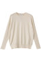 WILLOW（ウィロウ）/ストレッチクルーネックリブニット ベイジ，/BEIGE， Ecru