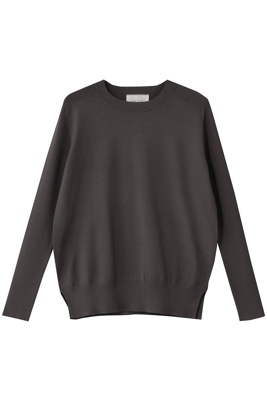 WILLOW(ウィロウ)/ストレッチクルーネックリブニット