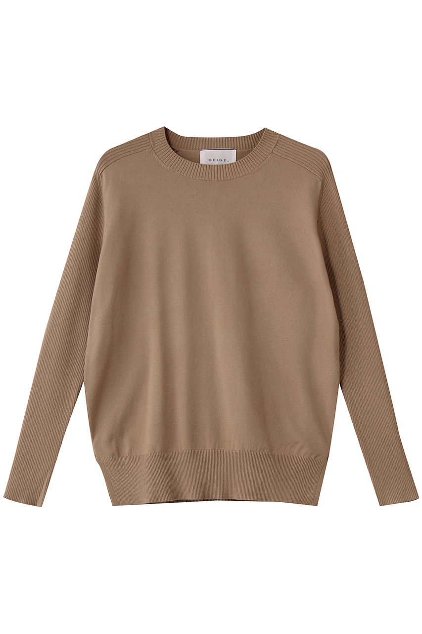 BEIGE, WILLOW(ウィロウ)/ストレッチクルーネックリブニット (Milk Tea, 4) ベイジ, ELLE SHOP BEIGE, WILLOW(ウィロウ)/ストレッチクルーネックリブニット (Milk Tea, 4) ベイジ, ELLE SHOP