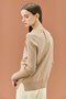 WILLOW（ウィロウ）/ストレッチクルーネックリブニット ベイジ，/BEIGE，