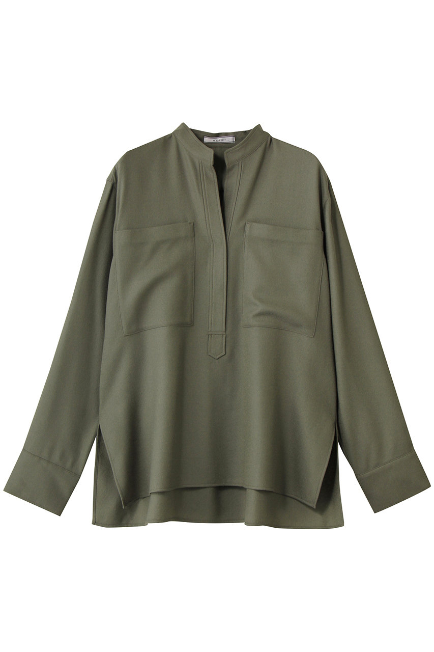 ベイジ，/BEIGE，のTERNES（テルヌ）/ビックポケットプルオーバーウールブラウス(L.Khaki/BLCWGW0409)
