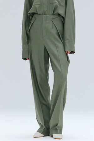 ベイジ，/BEIGE，のTERNES（テルヌ）/変形タックウールワイドパンツ(110600/110601)