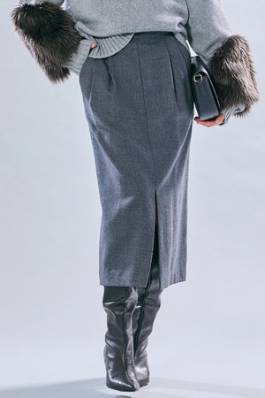 ベイジ，/BEIGE，のTERNES（テルヌ）/2タックウールスカート(110700/110703)