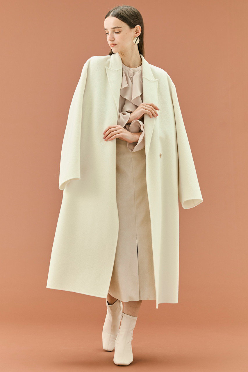 BEIGE，(ベイジ，)｜ZION / ウールロングチェスターコート/Ecru の通販