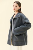 ZION / ウールスタンドカラーショートコート