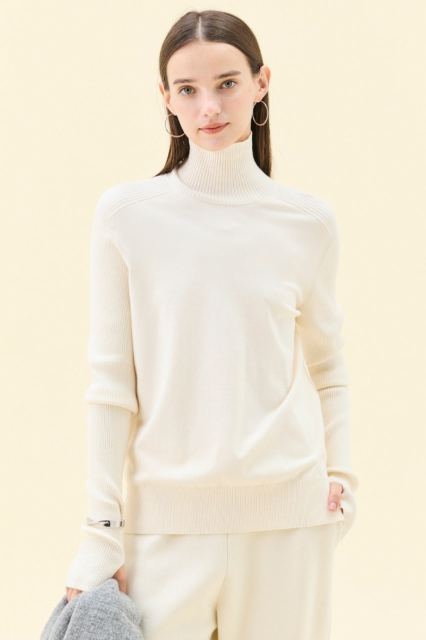 BEIGE，(ベイジ，)｜WILLOW / サムホールハイネックニット/Ecru の通販