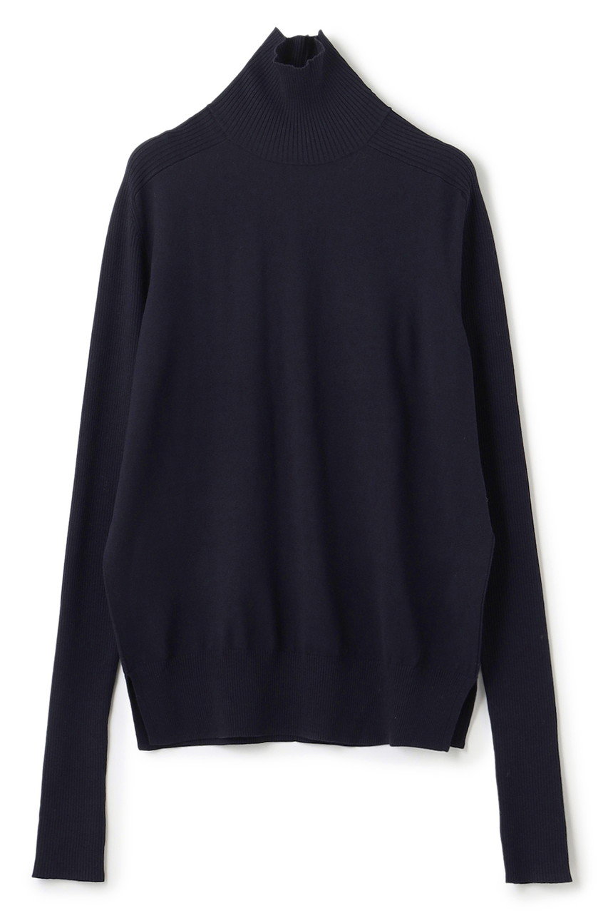 BEIGE， WILLOW / サムホールハイネックニット (Navy, 4) ベイジ， ELLE SHOP
