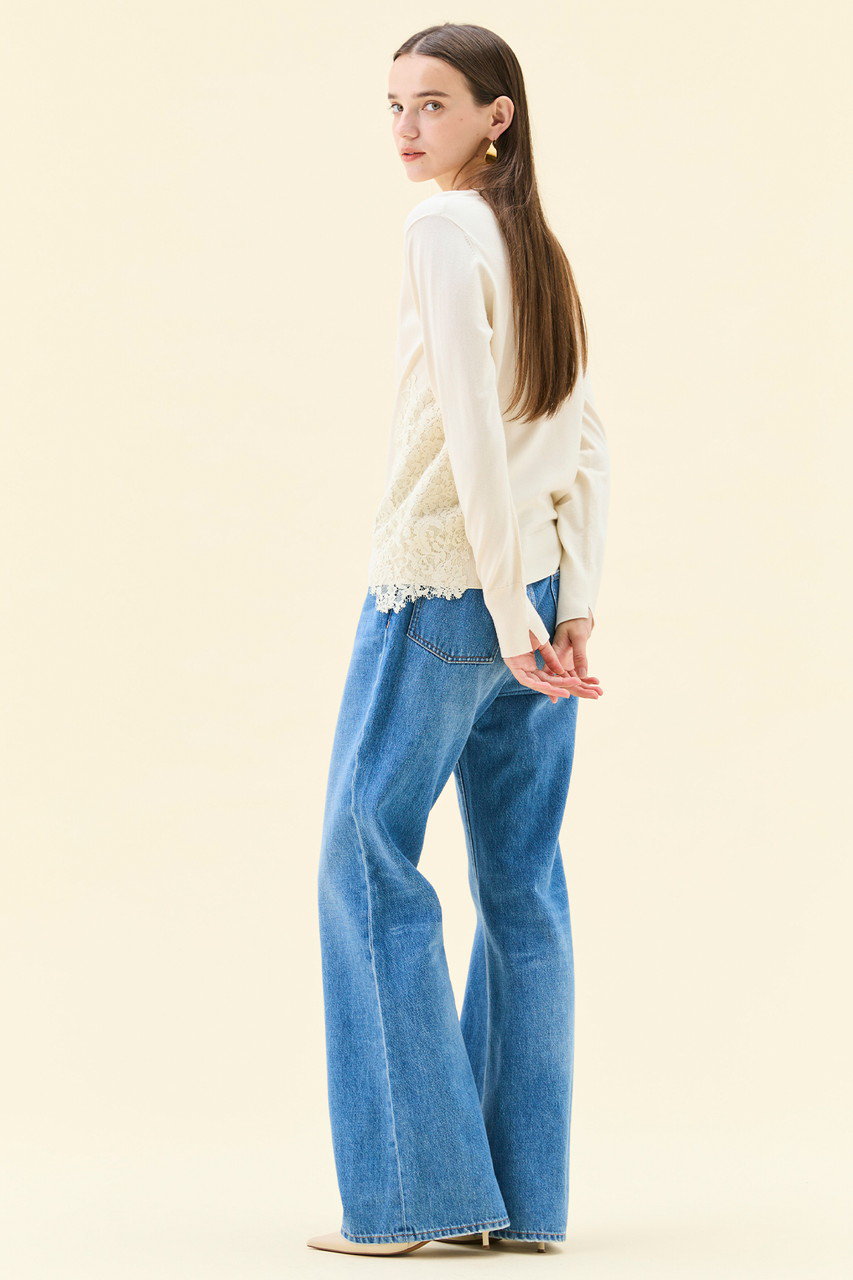 美品 ベイジ BEIGE ウィロ WILLOW ウラウンドネック レース ニット 美品 ベイジ BEIGE ウィロ WILLOW ウラウンドネック レース ニット