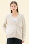 AMARILLO / スパンコールフォックスニットカーディガン ベイジ，/BEIGE，