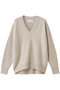 AMARILLO / スパンコールフォックスVネックニット ベイジ，/BEIGE， Taupe