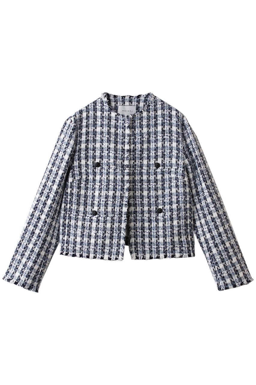 BERYL / ファンシーツイードノーカラージャケット/