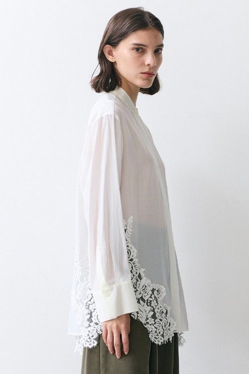 ベイジ，/BEIGE，の【予約販売】GALENA / コットンレースバンドカラーシャツ/(Off White/BLCWGW0605)