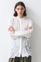 【予約販売】GALENA / コットンレースバンドカラーシャツ/ ベイジ，/BEIGE，