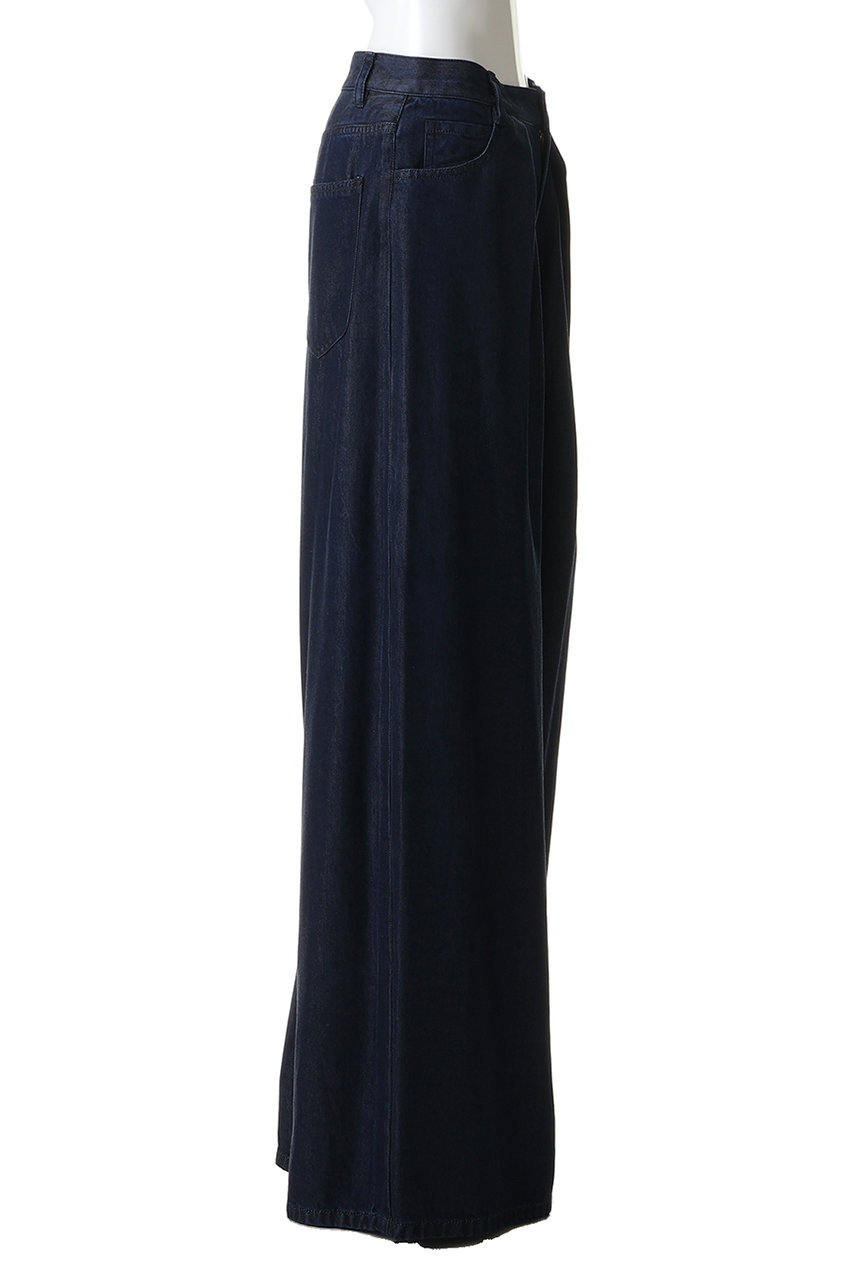 極美品✨　ベイジ　ILONSE　最高級メリノ糸　ワイドパンツ　バイカラー　紺 BEIGE，(ベイジ，)｜FRANKLIN / ドレープタックワイドパンツ//Indigo