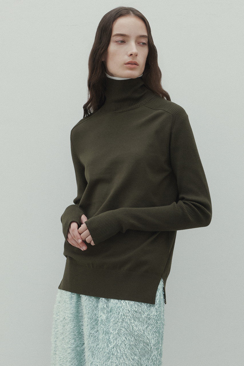 BEIGE，(ベイジ，)｜WILLOW / サムホールハイネックニット//Khaki