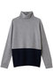 DEMING（デミング）/タートルニットプルオーバー ベイジ，/BEIGE， Lt. Gray × Navy