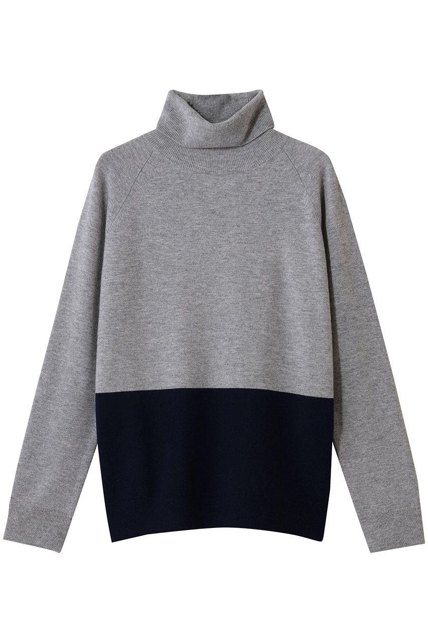 ベイジ，/BEIGE，のDEMING（デミング）/タートルニットプルオーバー(Lt. Gray × Navy/KRCWGA6451)
