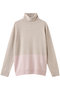 DEMING（デミング）/タートルニットプルオーバー ベイジ，/BEIGE， Taupe × Nude