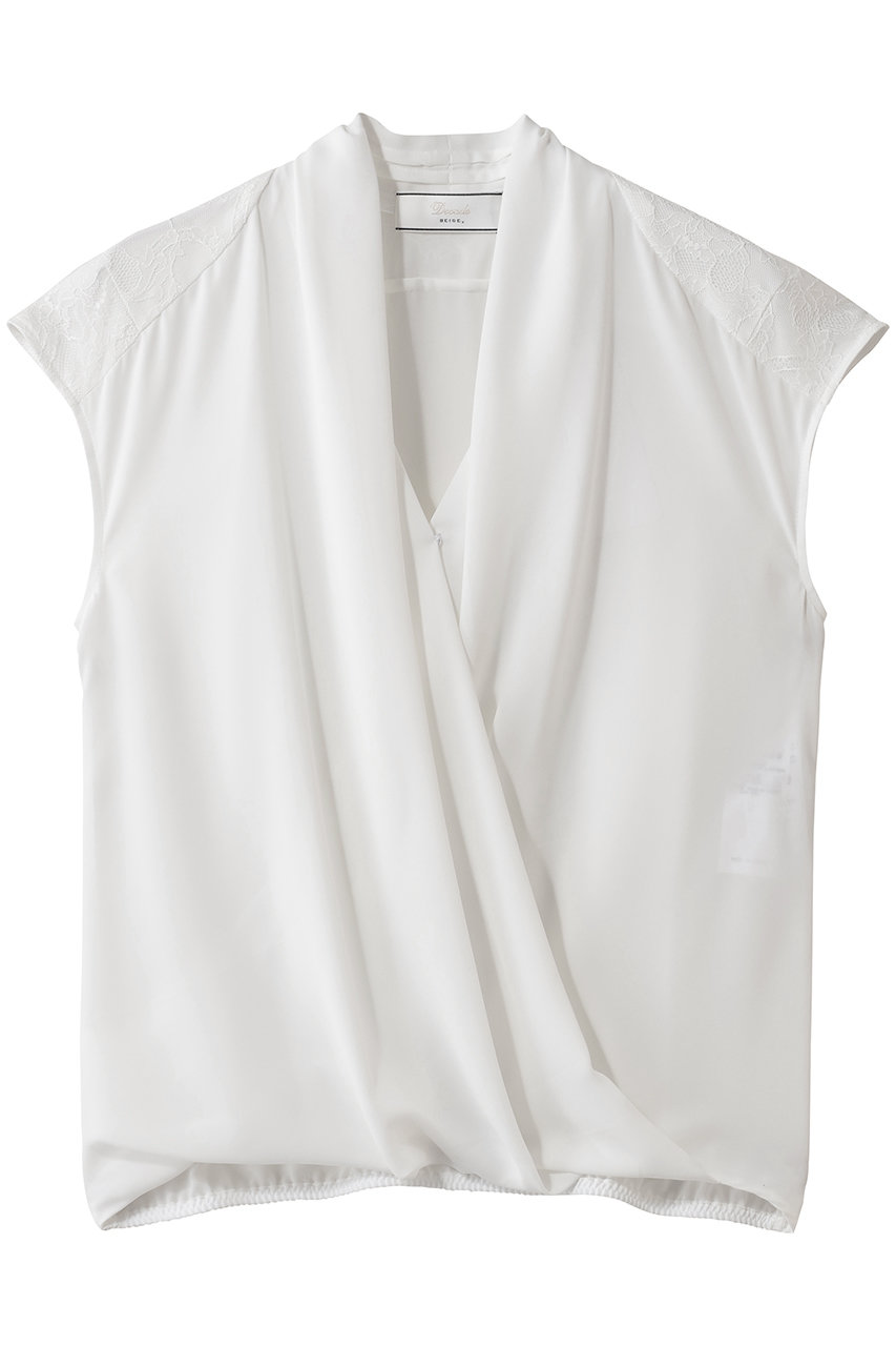 ベイジ，/BEIGE，のOLIVE（オリーブ）/カシュクールブラウス(White/BLCWLS0771)