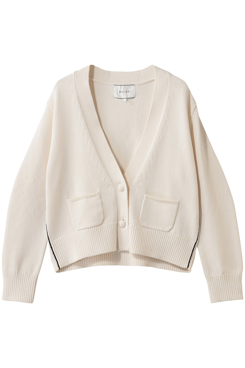 ベイジ，/BEIGE，のHELIODOR（ヘリオドール）/マリンボタンクロップドカーディガン(Ecru/KRCWGW0600)