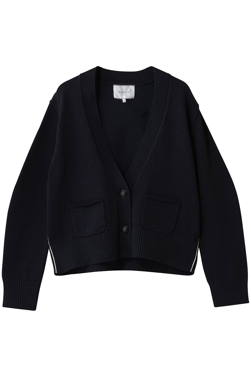 ベイジ，/BEIGE，のHELIODOR（ヘリオドール）/マリンボタンクロップドカーディガン(Navy/KRCWGW0600)