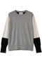 CHLOR（クロー）/ウールシルク配色クルーネックニット ベイジ，/BEIGE， Gray