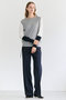 CHLOR（クロー）/ウールシルク配色クルーネックニット ベイジ，/BEIGE，