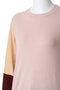 CHLOR（クロー）/ウールシルク配色クルーネックニット ベイジ，/BEIGE，