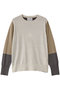 CHLOR（クロー）/ウールシルク配色クルーネックニット ベイジ，/BEIGE， Ecru