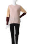 CHLOR（クロー）/ウールシルク配色クルーネックニット ベイジ，/BEIGE，
