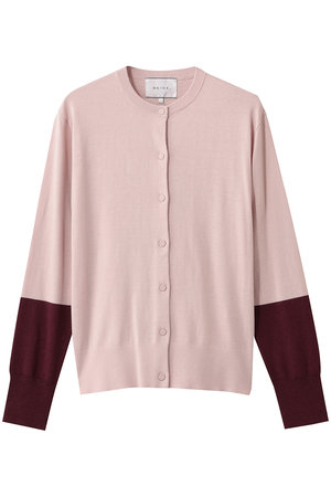 ベイジ，/BEIGE，のCHLOR（クロー）/ウールシルク配色クルーネックカーディガン