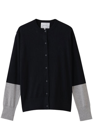 ベイジ，/BEIGE，のCHLOR（クロー）/ウールシルク配色クルーネックカーディガン