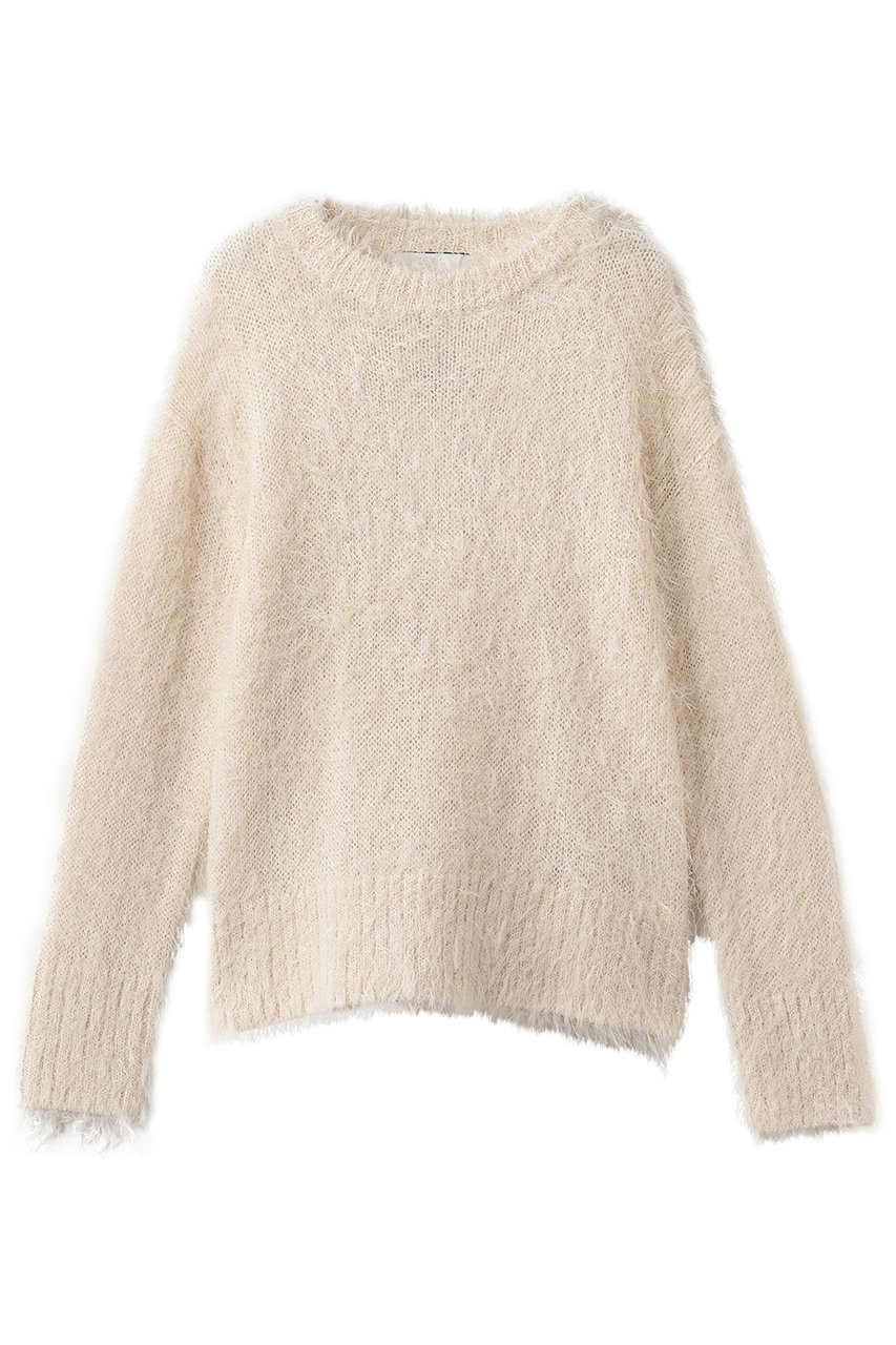 ベイジ，/BEIGE，のWERNER（ウェルネル）/ファンシーヤーンヘアリーニットプルオーバー(Ecru/KRCWLS0103)