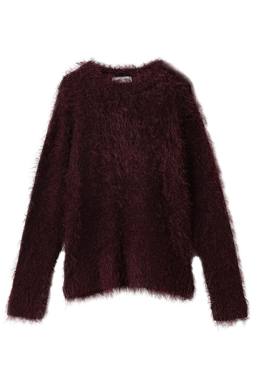 ベイジ，/BEIGE，のWERNER（ウェルネル）/ファンシーヤーンヘアリーニットプルオーバー(Bordeaux/KRCWLS0103)