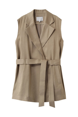 ベイジ，/BEIGE，の【予約販売】MICA /  リネンブレンドベルト付きジレ(110800/110806)