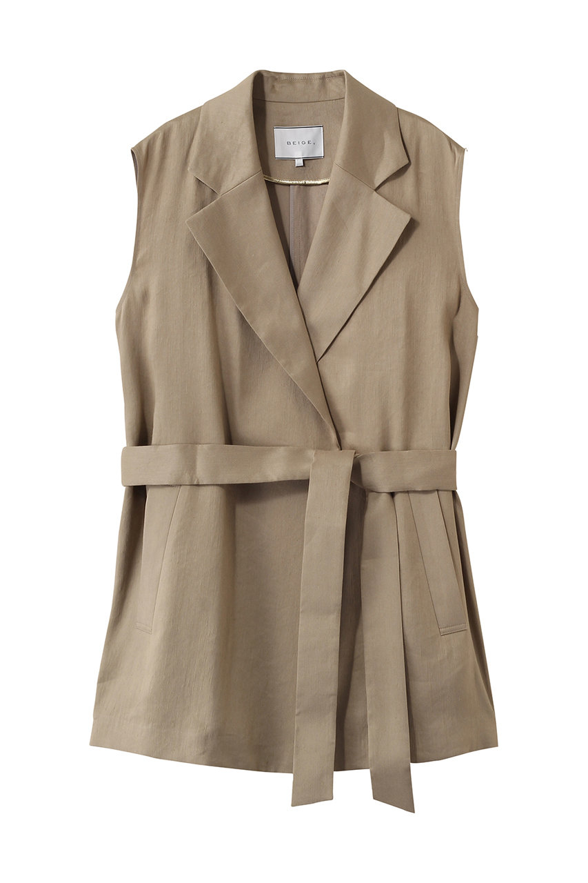 ベイジ，/BEIGE，の【予約販売】MICA /  リネンブレンドベルト付きジレ(L.Taupe/VRCWLS0200)