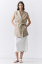 MICA /  リネンブレンドベルト付きジレ ベイジ，/BEIGE，