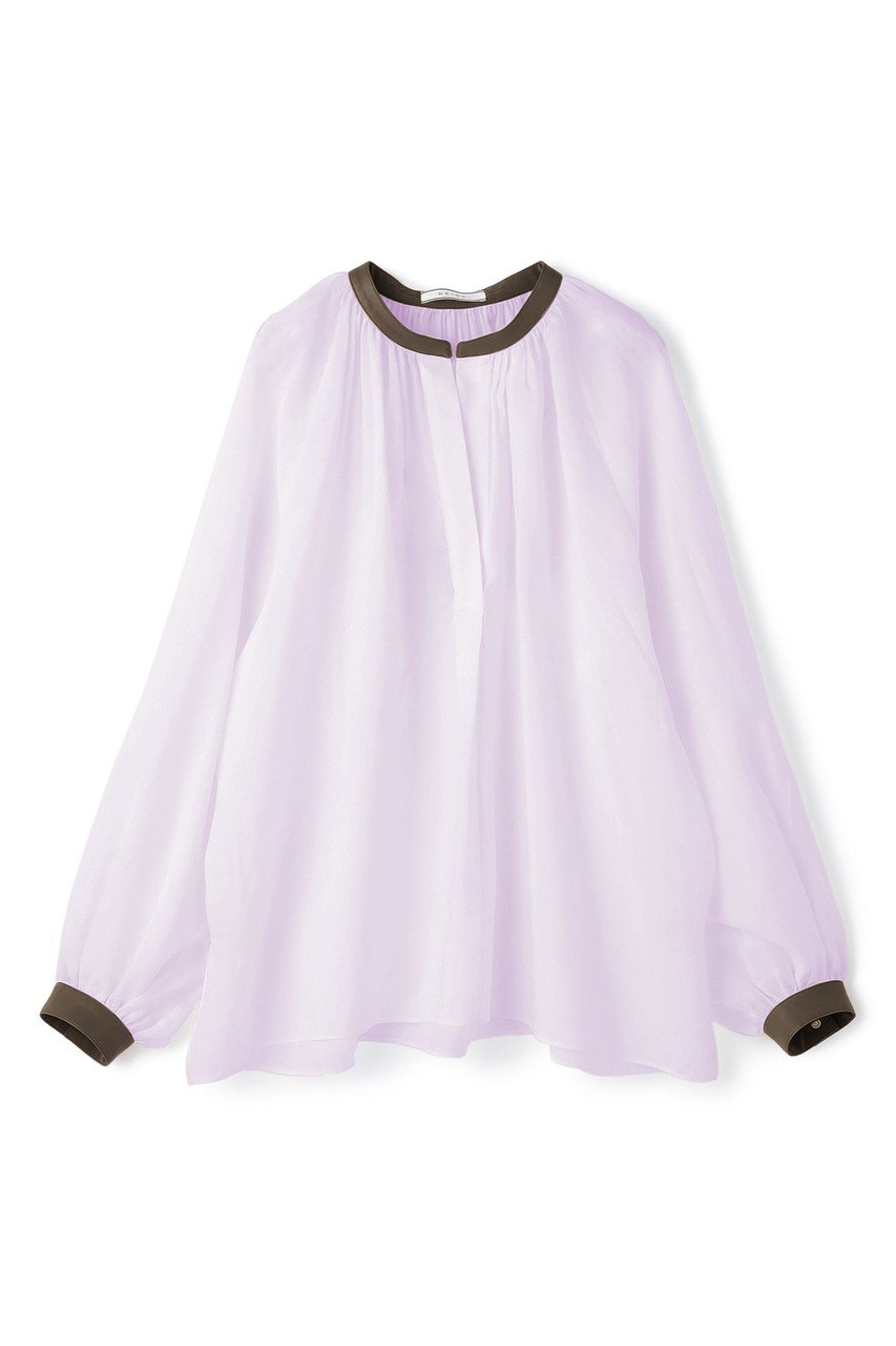 ベイジ，/BEIGE，の【予約販売】PAULINE / リネンヴィスコースフェイクレザー配色ブラウス(Lilac/BLCWLS0206)