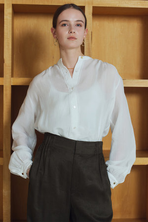 ベイジ，/BEIGE，の【予約販売】PAULINE / リネンヴィスコースレースブラウス(110400/110403)