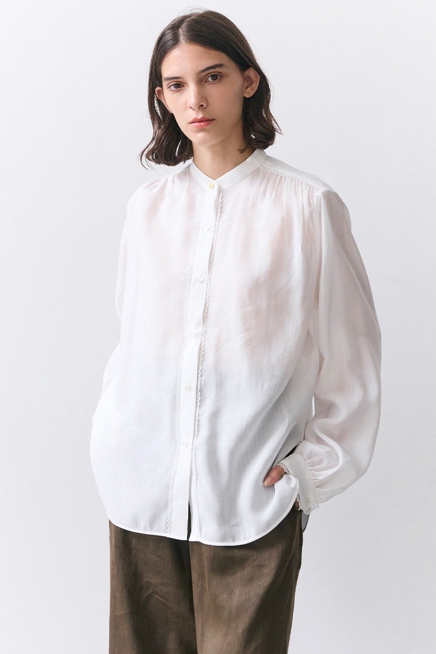 BEIGE, ベイジ ブラウス ホワイト バックファスナー BEIGE，(ベイジ，)｜STOW（ストー）/フロントタックブラウス/Ecru の