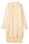【予約販売】PAULINE / リネンヴィスコースオーバーサイズロングシャツ ベイジ，/BEIGE， Peach