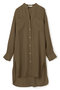【予約販売】PAULINE / リネンヴィスコースオーバーサイズロングシャツ ベイジ，/BEIGE， Khaki