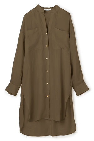 ベイジ，/BEIGE，の【予約販売】PAULINE / リネンヴィスコースオーバーサイズロングシャツ(110400/110403)