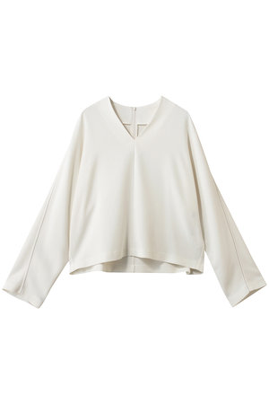 ベイジ，/BEIGE，のRUE（ルー）/ドライタッチVネック配色ステッチブラウス(110400/110403)